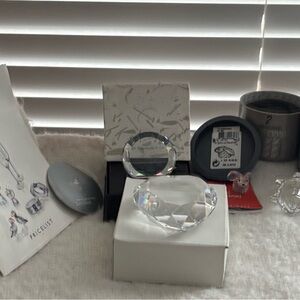 Swarovski  Crystal Pegasus Paperweight and Bunny/Snail Set; Rosenthal Heart